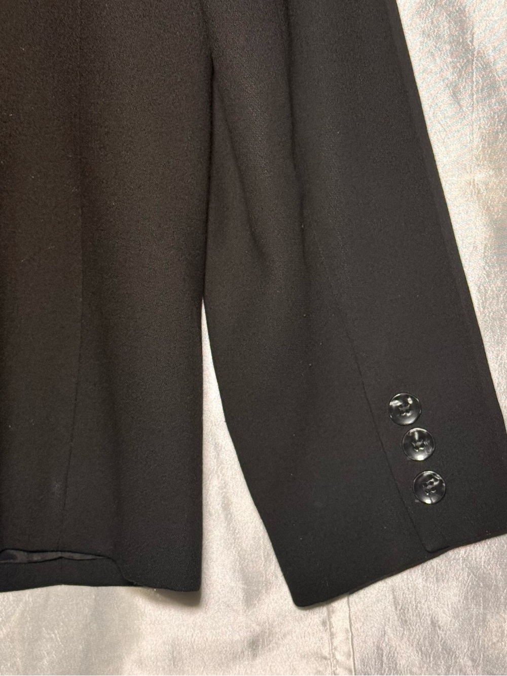 VTG Amanda Smith Black Double Breasted Blazer Women Size 4 Rayon/polyester Lined - Picture 4 of 9